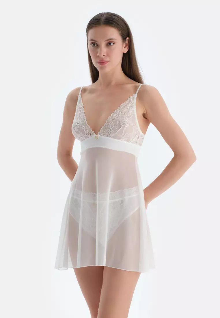 White Babydoll, Regular, Strappy Underwear for Women