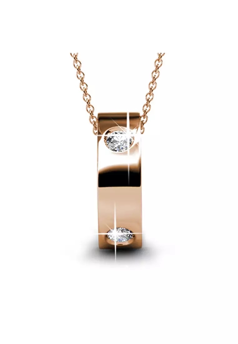Gold necklace with new arrivals ring pendant