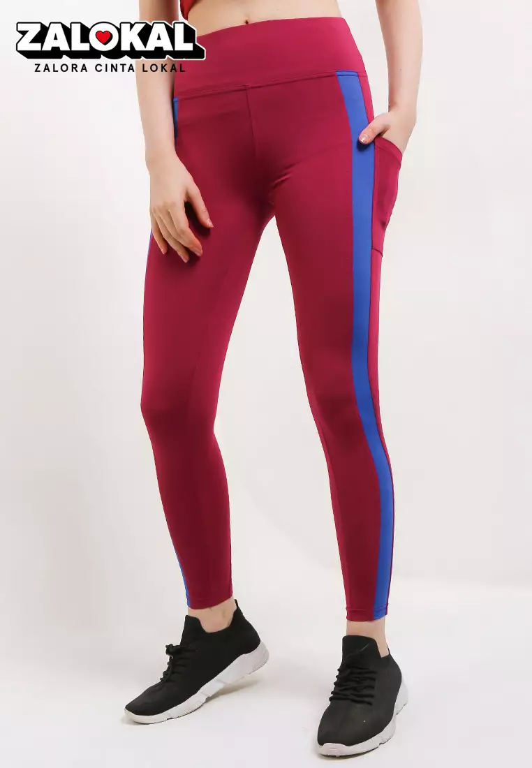 Celana Panjang Legging Olahraga Ladies Sport Long Pants Active Sport Olahraga Senam Yoga Pilates Gym Ketat Spandex