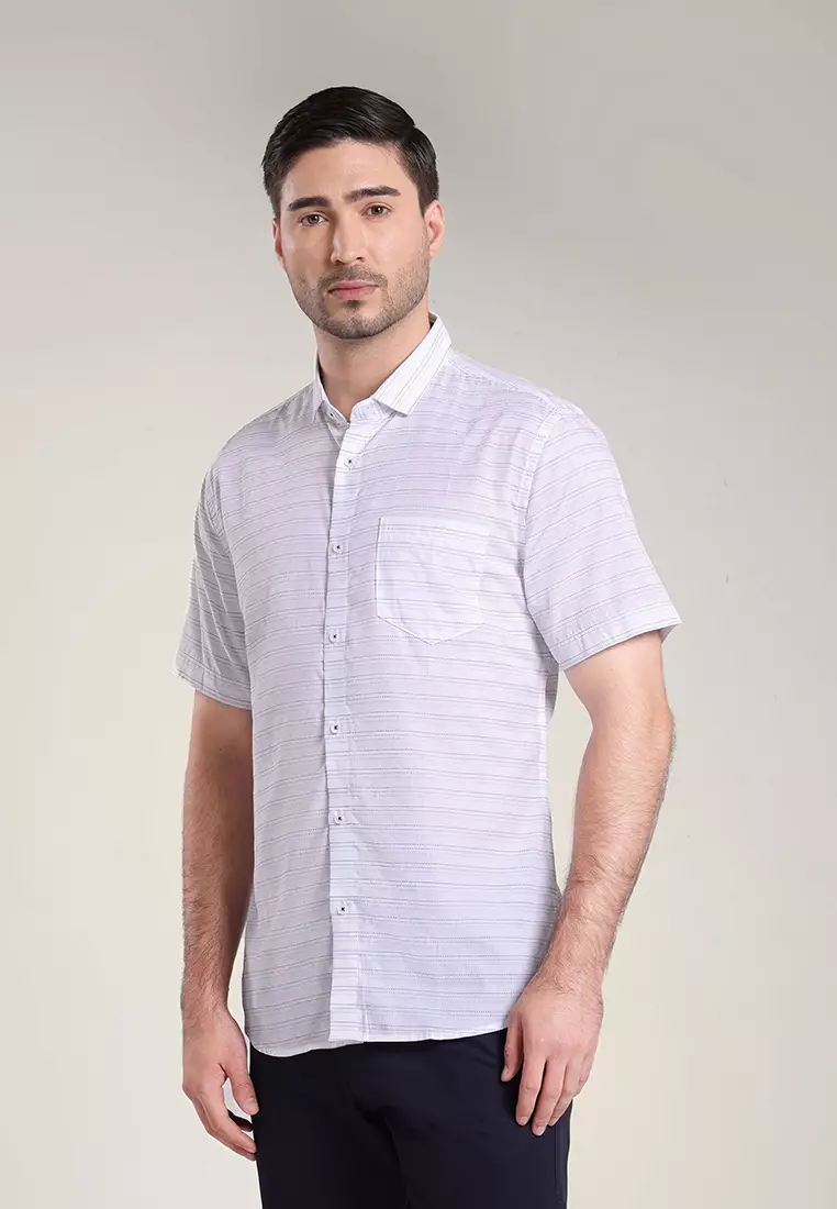 MOC Kemeja Lengan Pendek Pria ENZO - White