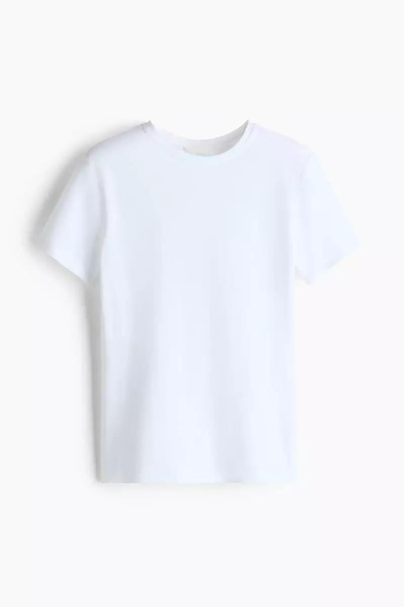 Fitted cotton-blend T-shirt
