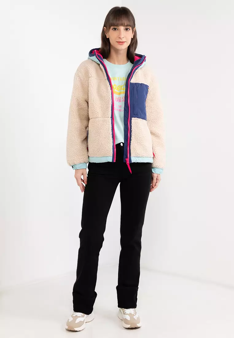 Buy Superdry Vintage Hooded Sherpa Jacket - Original u0026 Vintage 2023 Online  | ZALORA Singapore
