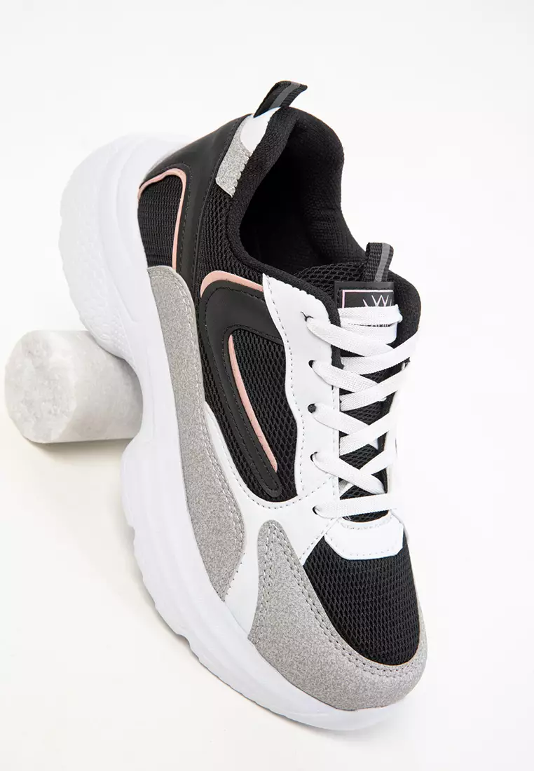 White-Black-Powder Women's Sneaker 20413