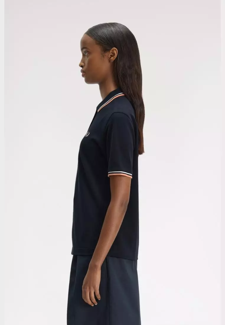 Fred Perry G3600 Twin Tipped Fred Perry Shirt (Navy / Snow White / Peach)