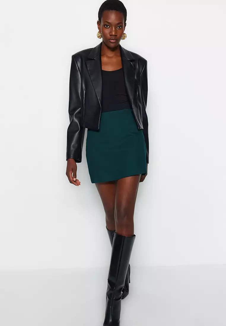 High Waist A-Line Mini Skirt