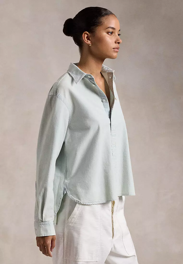 Polo Ralph Lauren Women Cropped Boxy Chambray Shirt