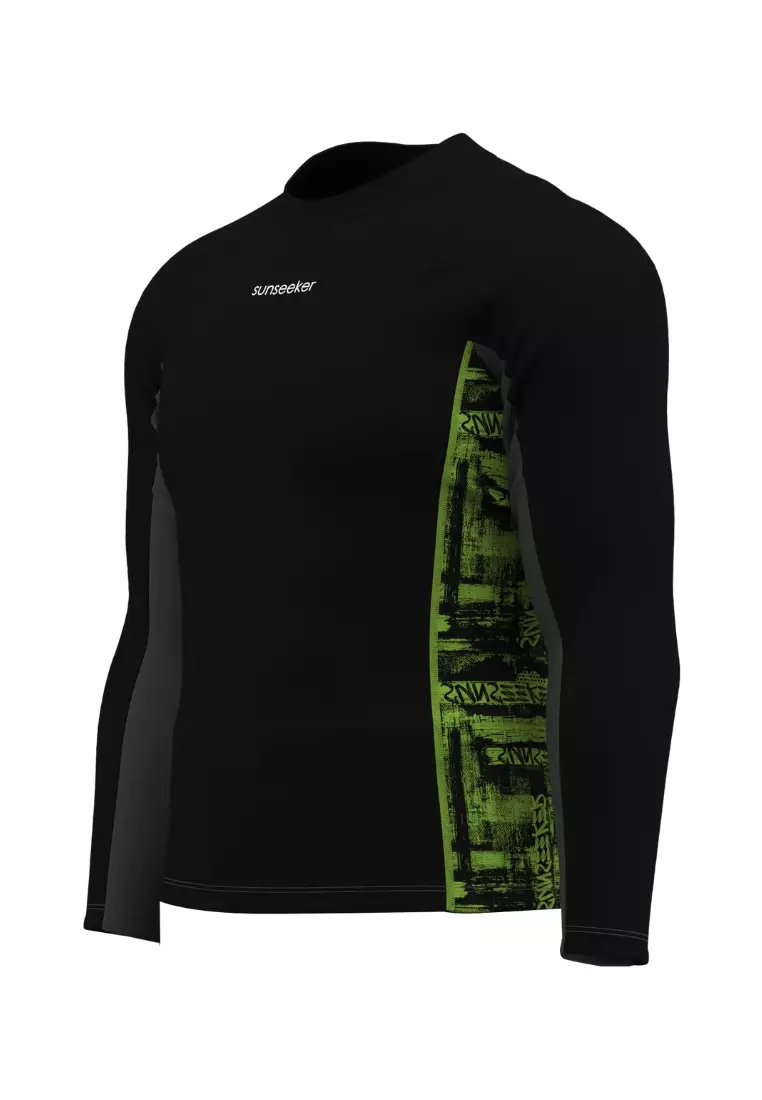 Sunseeker Logo Black Long Sleeves Rash Guard