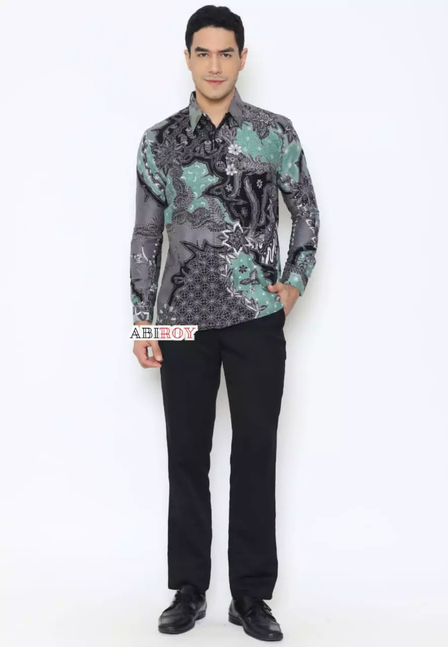 Kemeja Batik Pria Premium Slimfit Elegant Modern Lengan Panjang Trisira Ijo