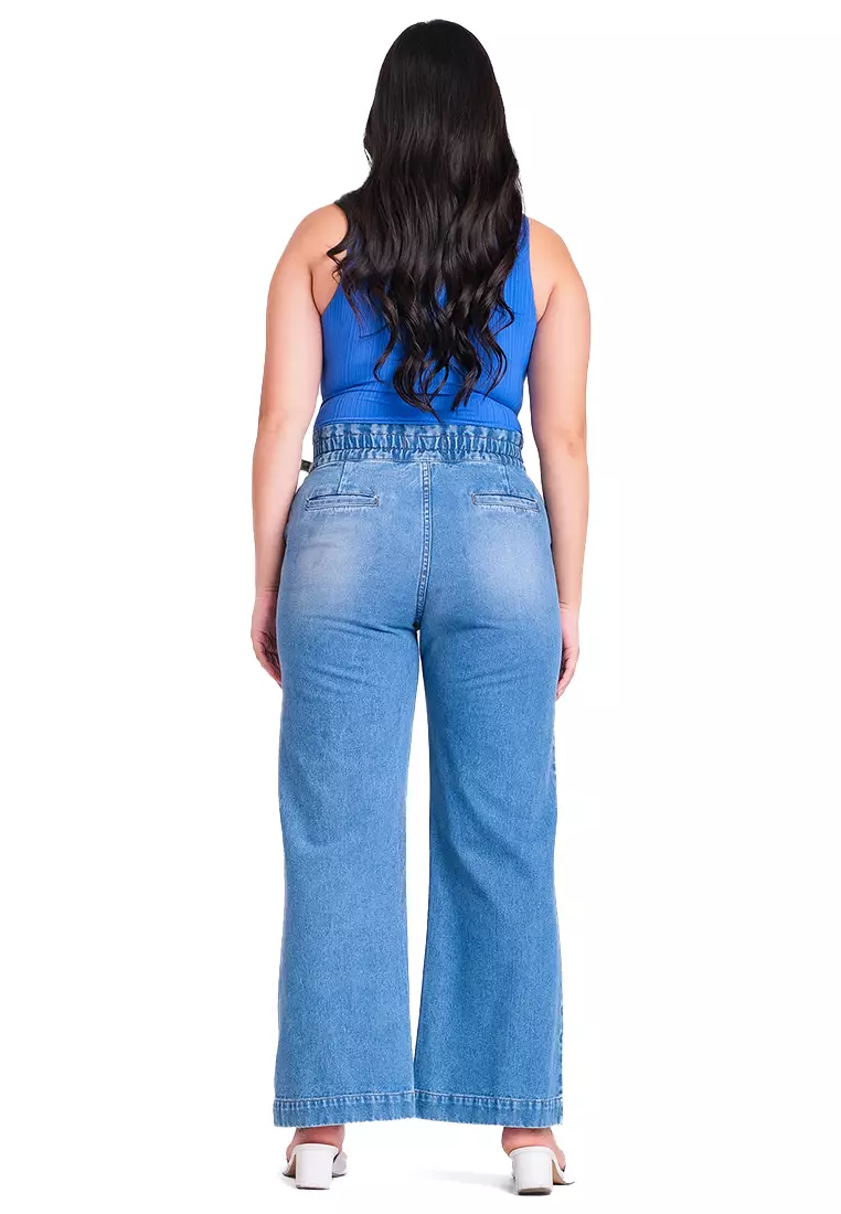High Waisted Wide Leg Fit Denim Jeans