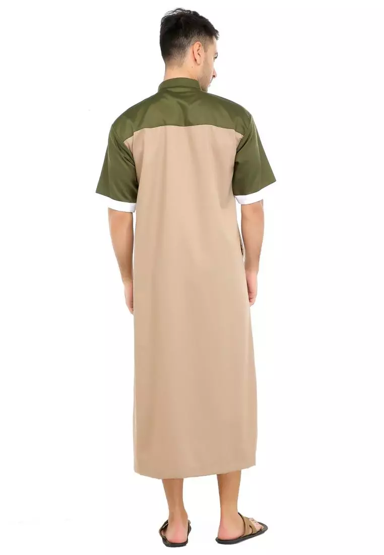 Jubah Gamis Muslim Pria Ghifari - Coklat