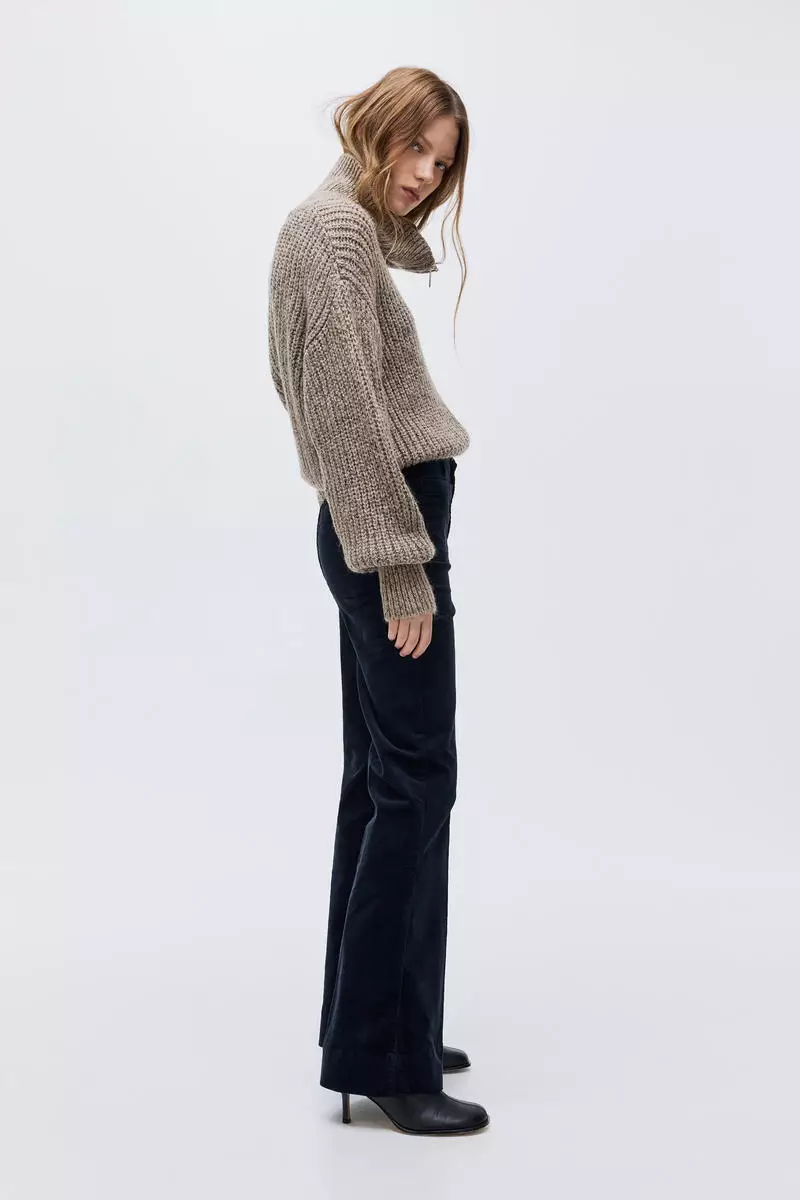 Flared corduroy trousers