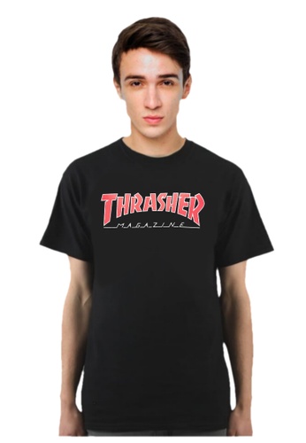 THRASHER black Thrasher Outlined T-Shirt Black BCA66AA3865C19GS_1