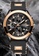 LIGE black and gold LIGE Chronograph Unisex 48mm IP Black Stainless Steel Watch, Rose Gold color Bezel, Black dial on Rubber Strap BE67DAC1C61C93GS_3