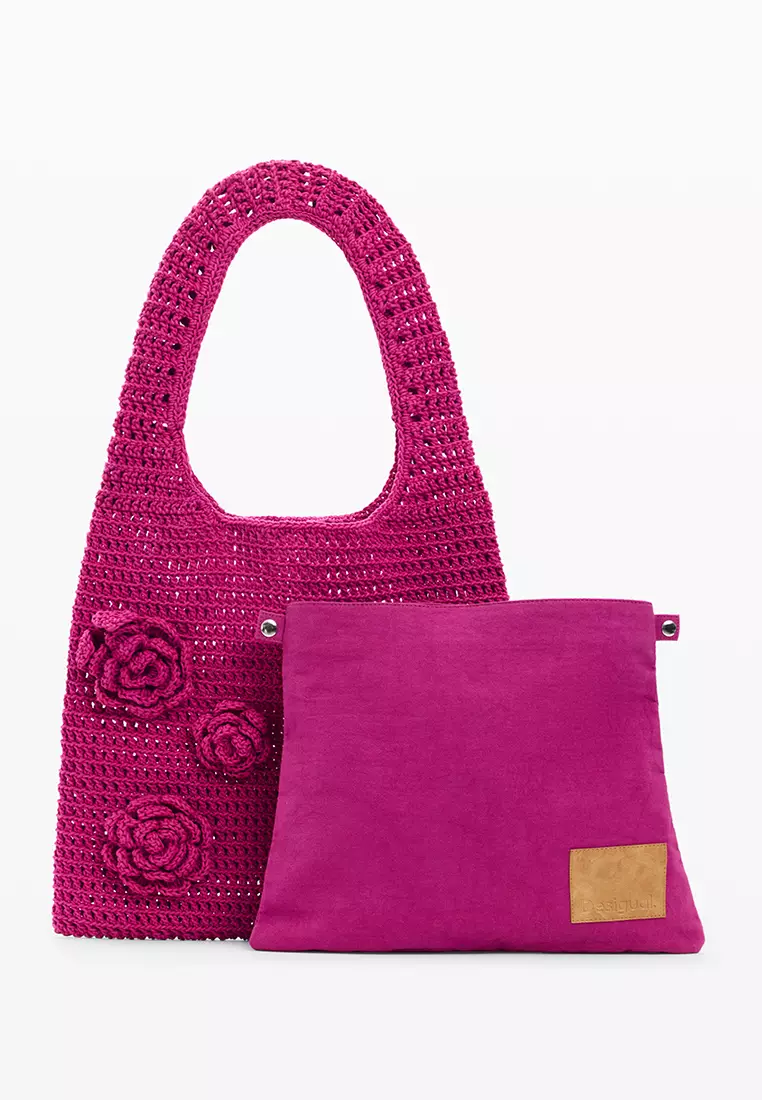 Crochet bag with flowers