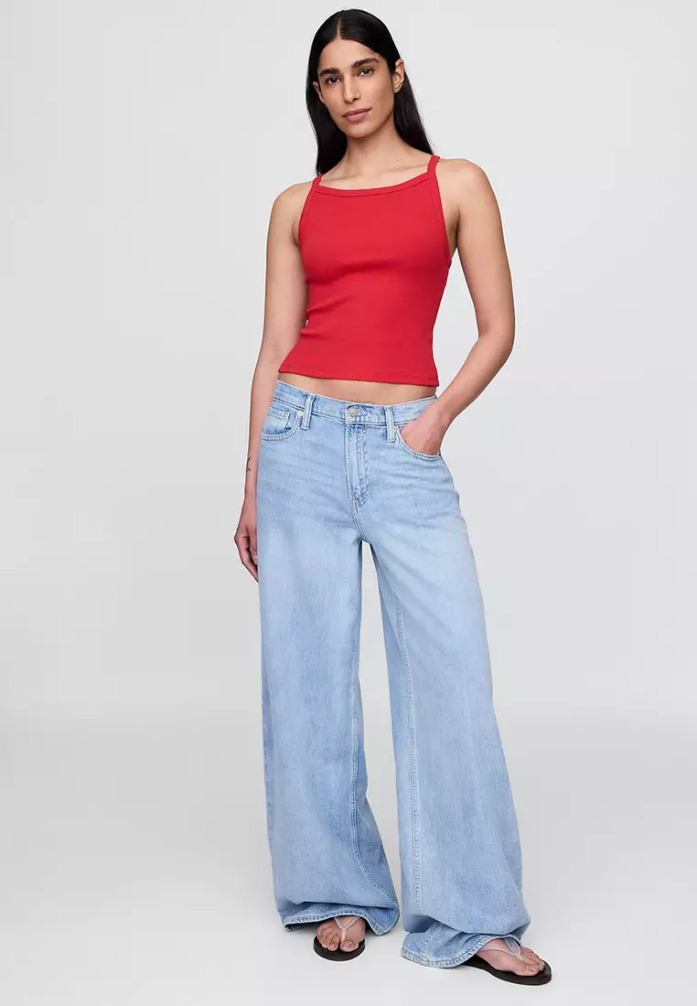 Sleeveless Apron Crop Top
