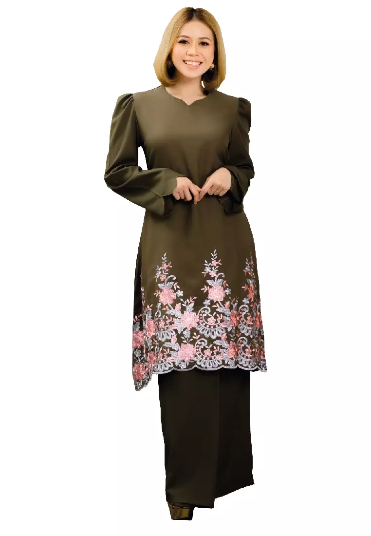 Baju kurung olive green outlet