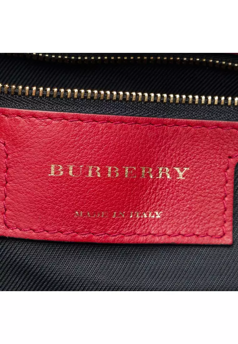 Pre-Loved Burberry Small Haymarket Check Nylon And Calfskin Canterbury Tote