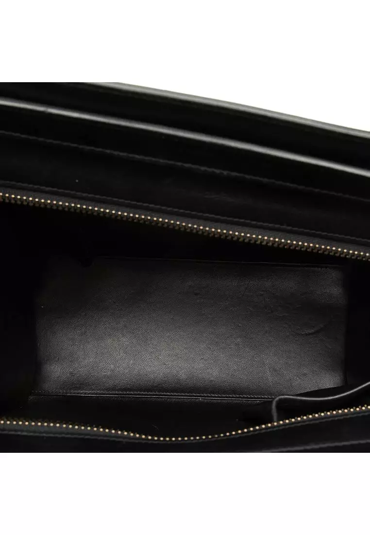 Pre-Loved Celine Micro Tricolor Calfskin And Nubuck Luggage Tote