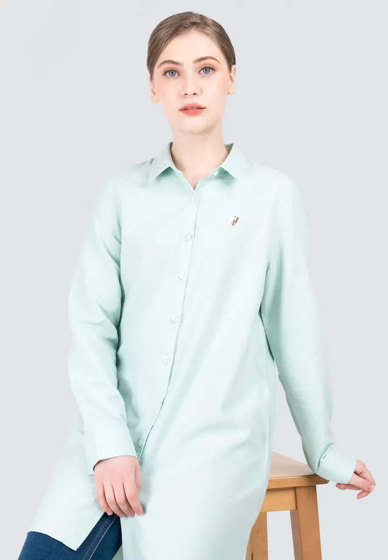 Polo Haus - Women’s Oxford Long Sleeve Shirt Dress WBSDE001