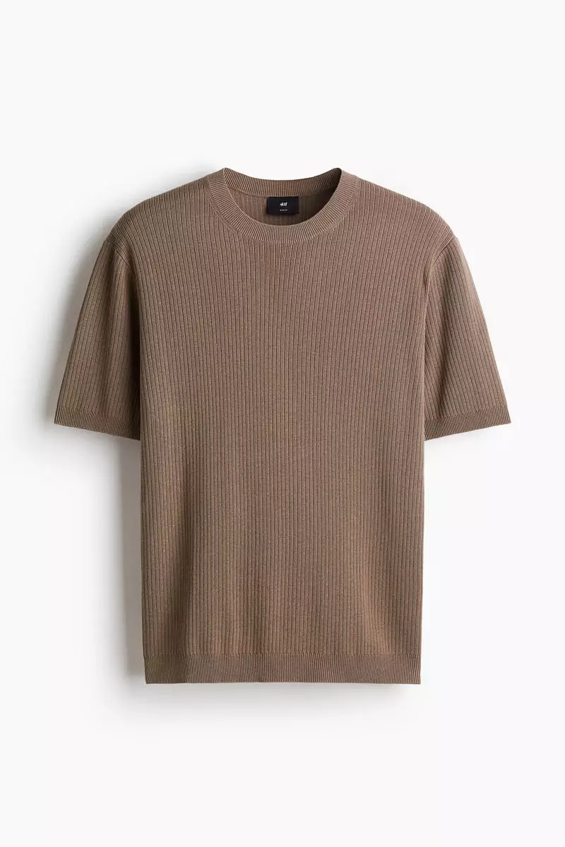 Slim Fit Rib-knit T-shirt