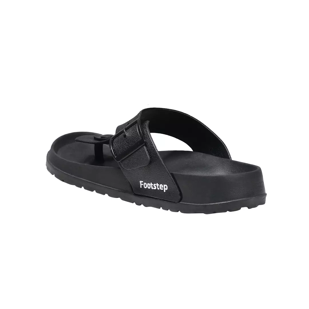 Sandal Pria Slide Footstep Footwear Aruna Black