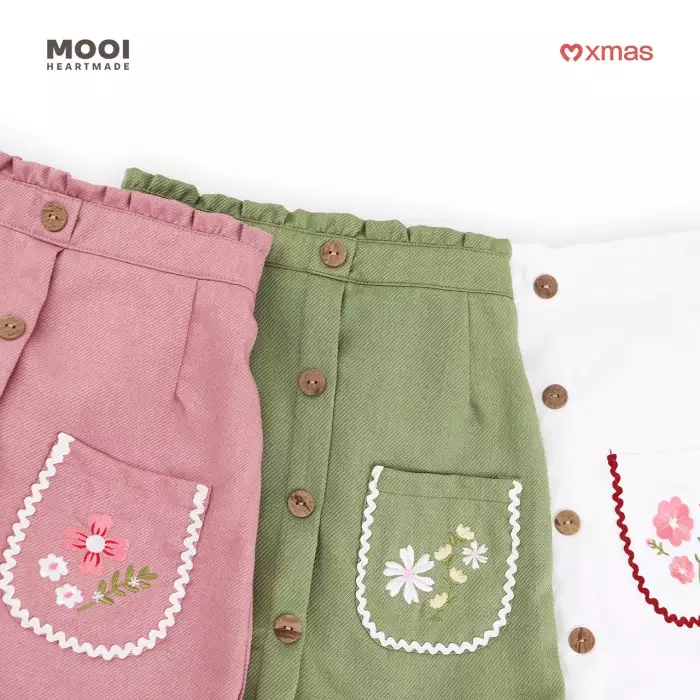 Mooi Rok Celana Skort Anak Perempuan Christmas Collection Claryn Skort Pants - Rose Pink