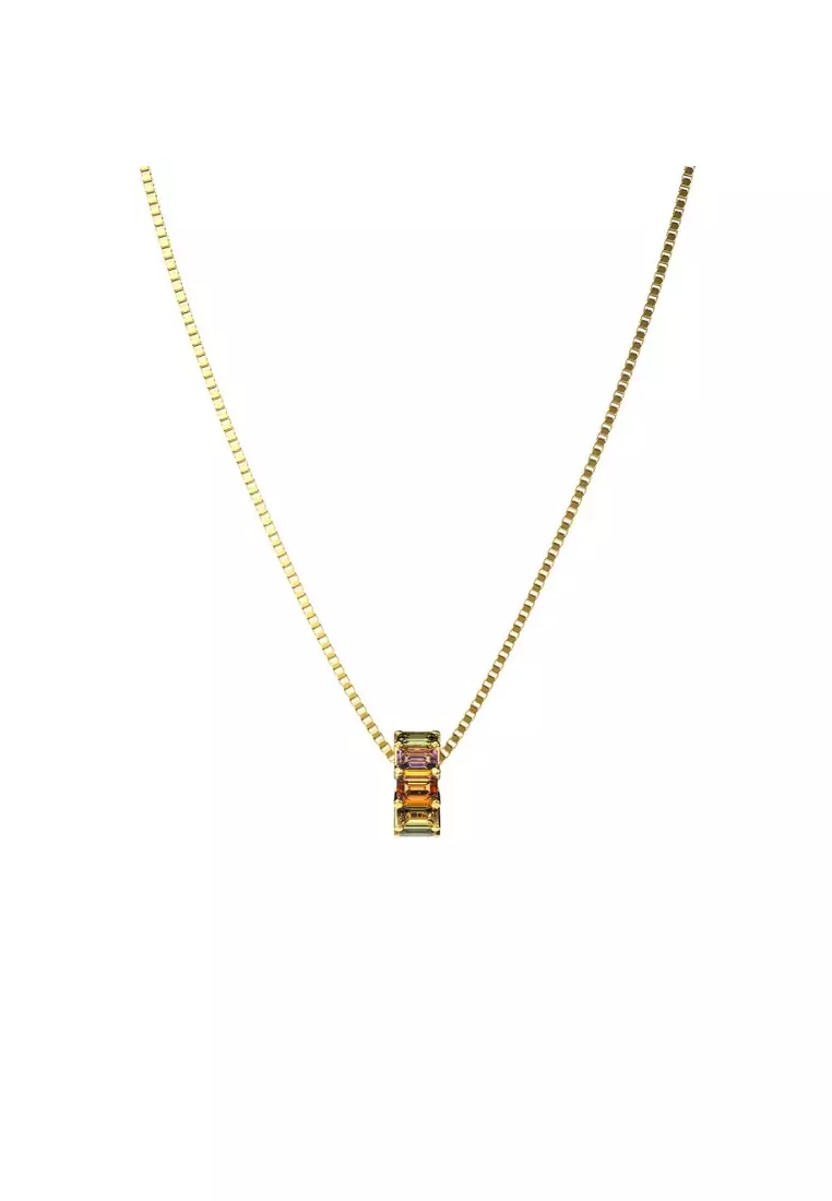 Gold chain cheap with sapphire pendant