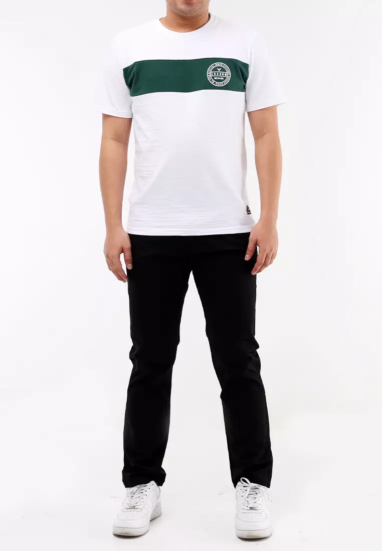 Round Neck Streaky Short Sleeves