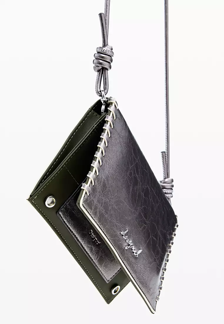 Large metallic convertible wallet