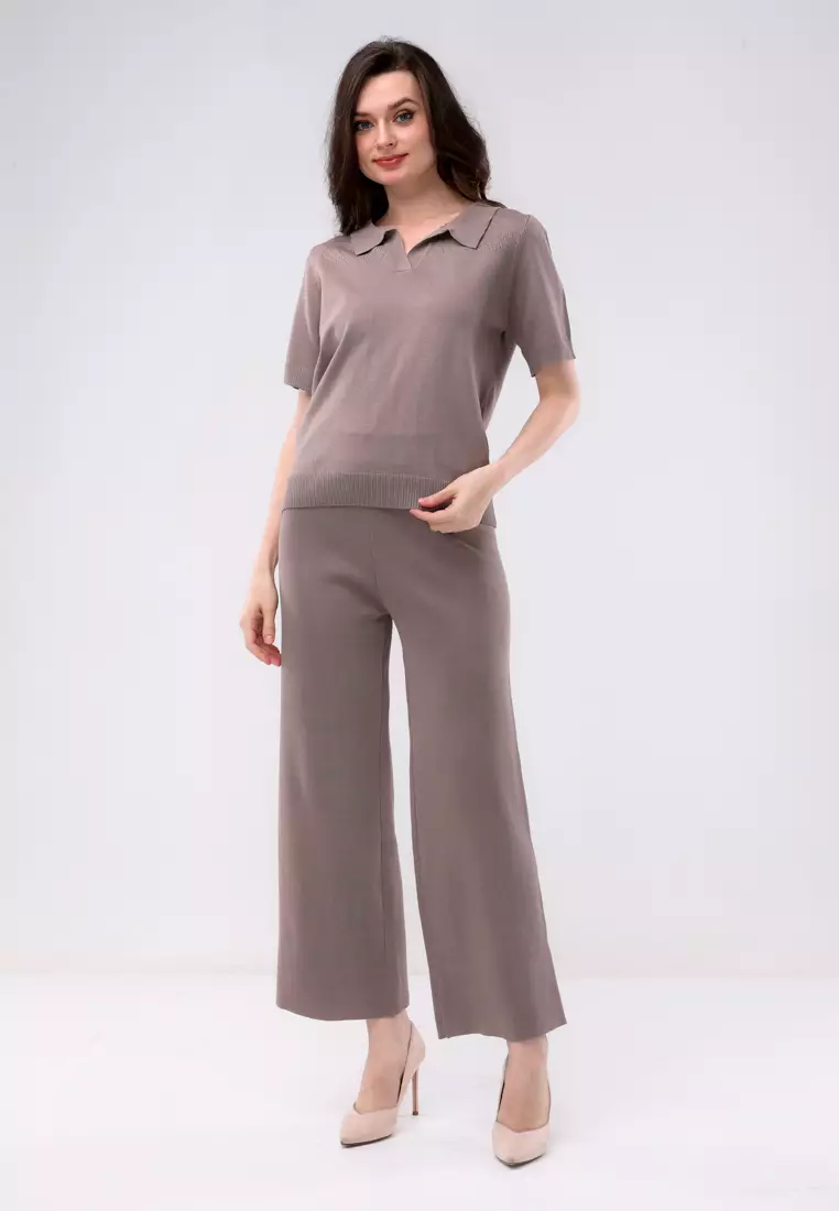 Ladies Knitted 2 In 1 Blouse & Pants