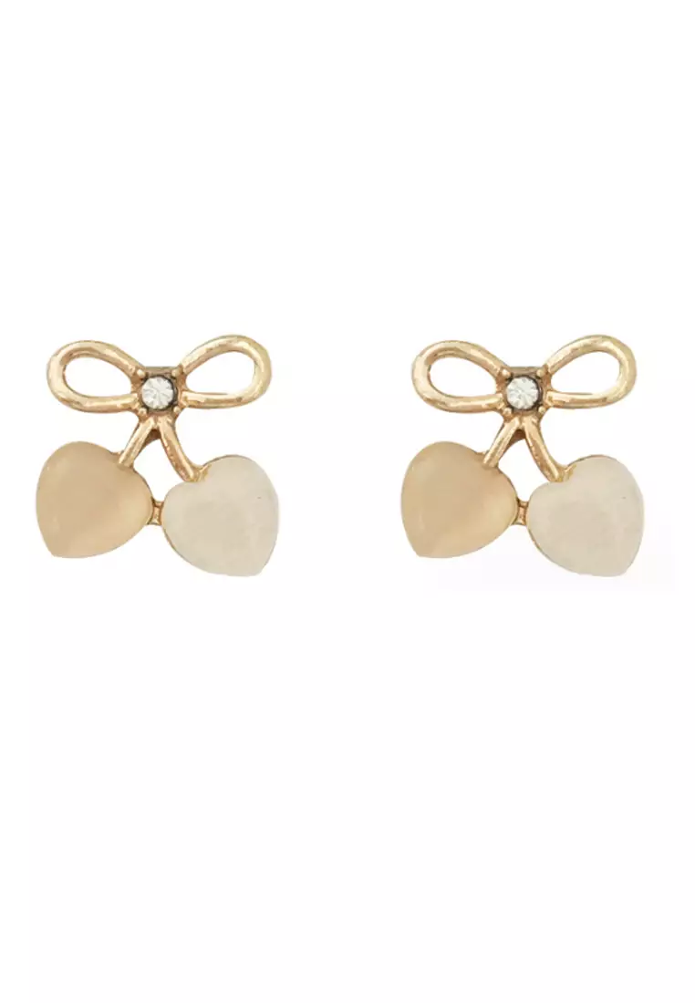 Gold discount cherry earrings
