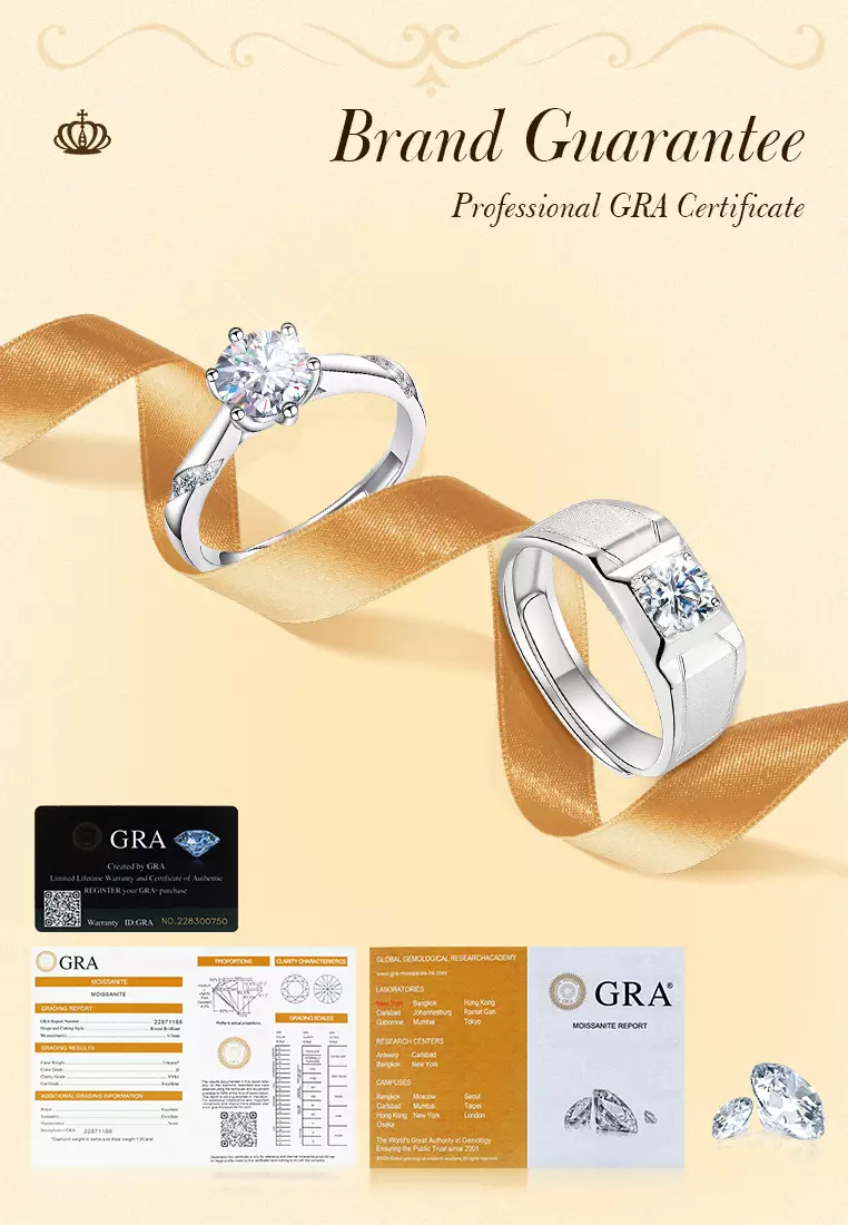 Cincin Wanita Berlian Berlapis Platinum Anti Pudar Ukuran Bebas Pria Wanita Tunangan Cincin Couple