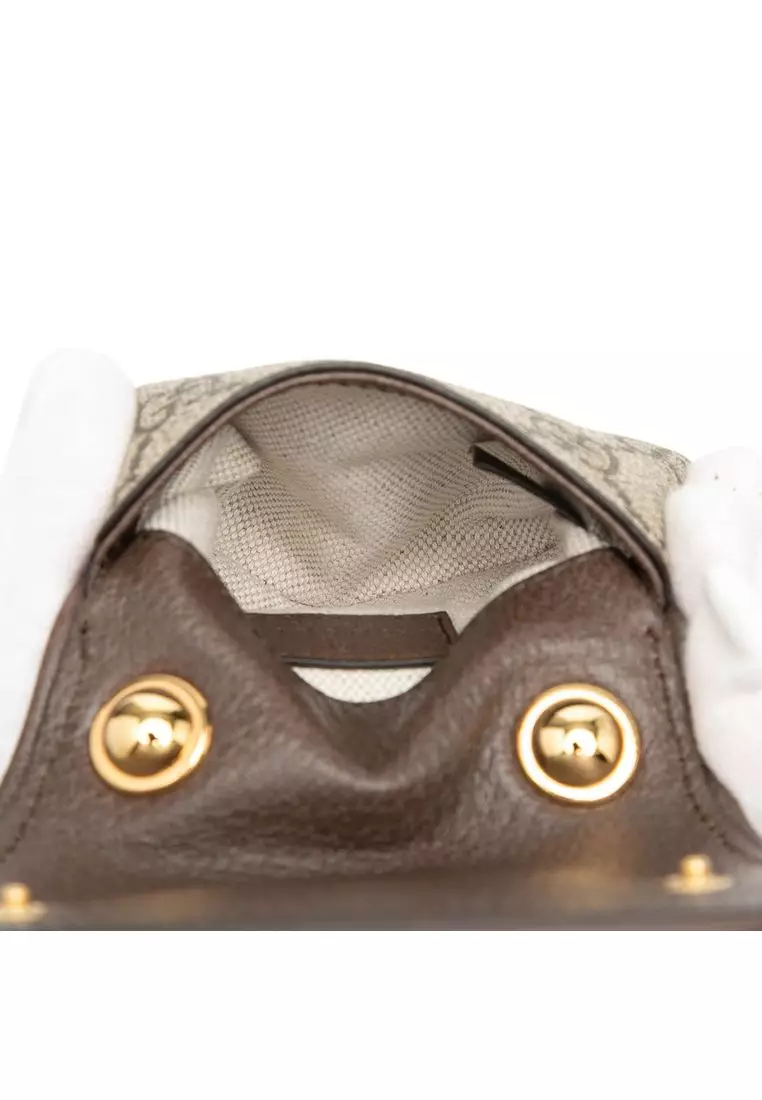Pre-Loved Gucci Gg Supreme Blondie Card Case On Strap