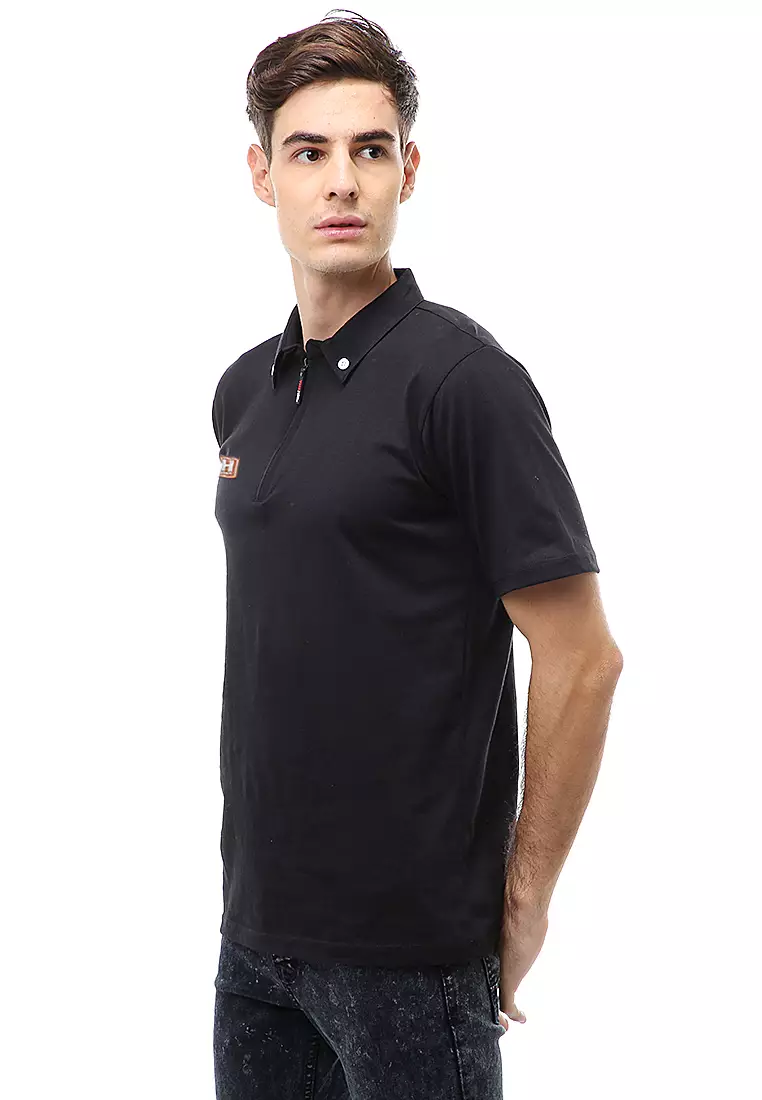 Jack Atasan Casual Pria T-Shirt Kaos Polo Resleting Short Sleeve Material Cotton ORIGINAL