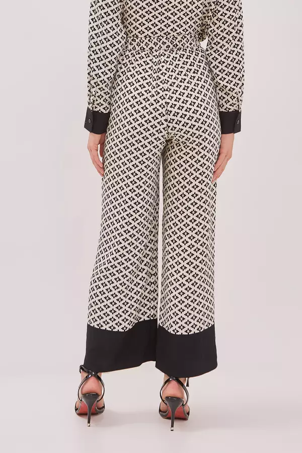 MINIMAL - Saviana - Geometric Printed Trouser  - Black Warna Black