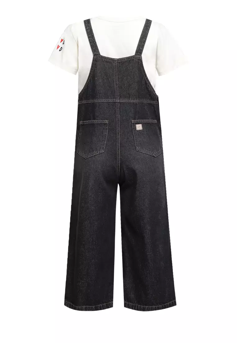 Pito Dito Girl Louvre Overall Celana Midi Anak Hitam