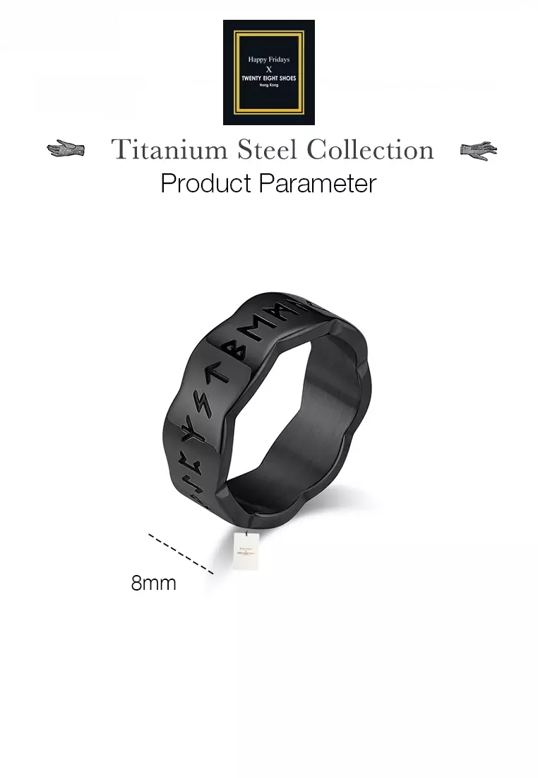 Titanium Steel Runes Ring JW QF-JZ822