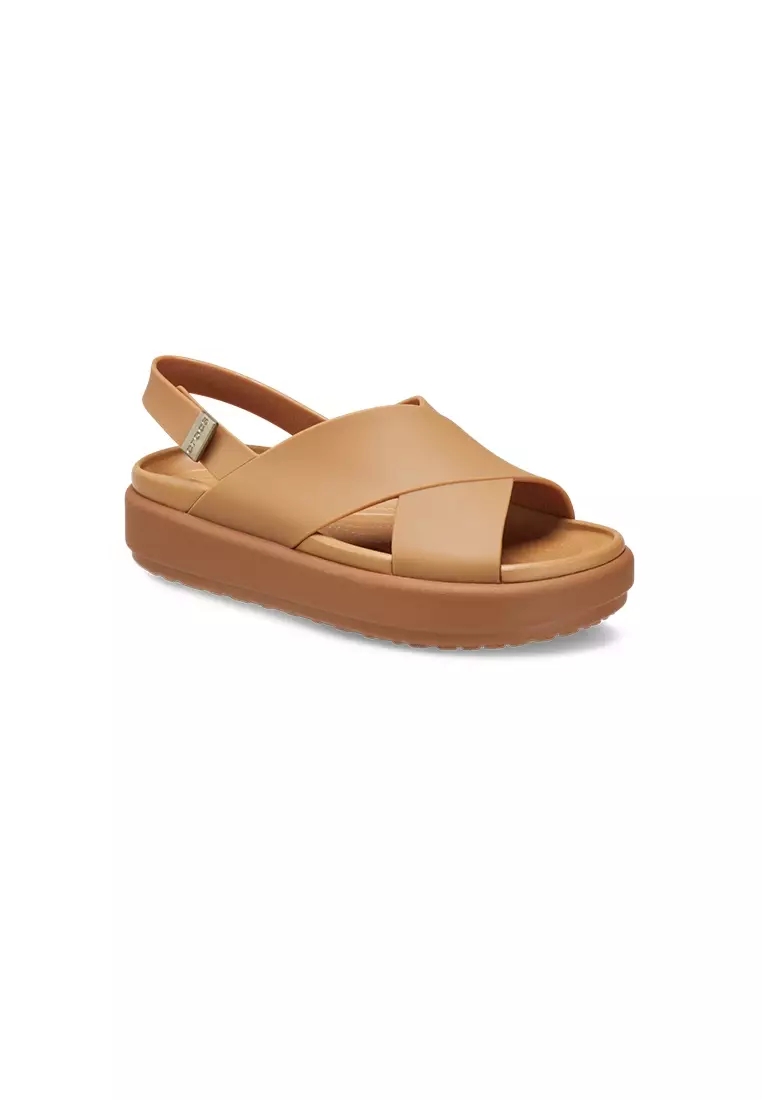 Discount on Crocs  shoes - SKU: Women's Brooklyn Luxe Cross Strap in Tan Tan