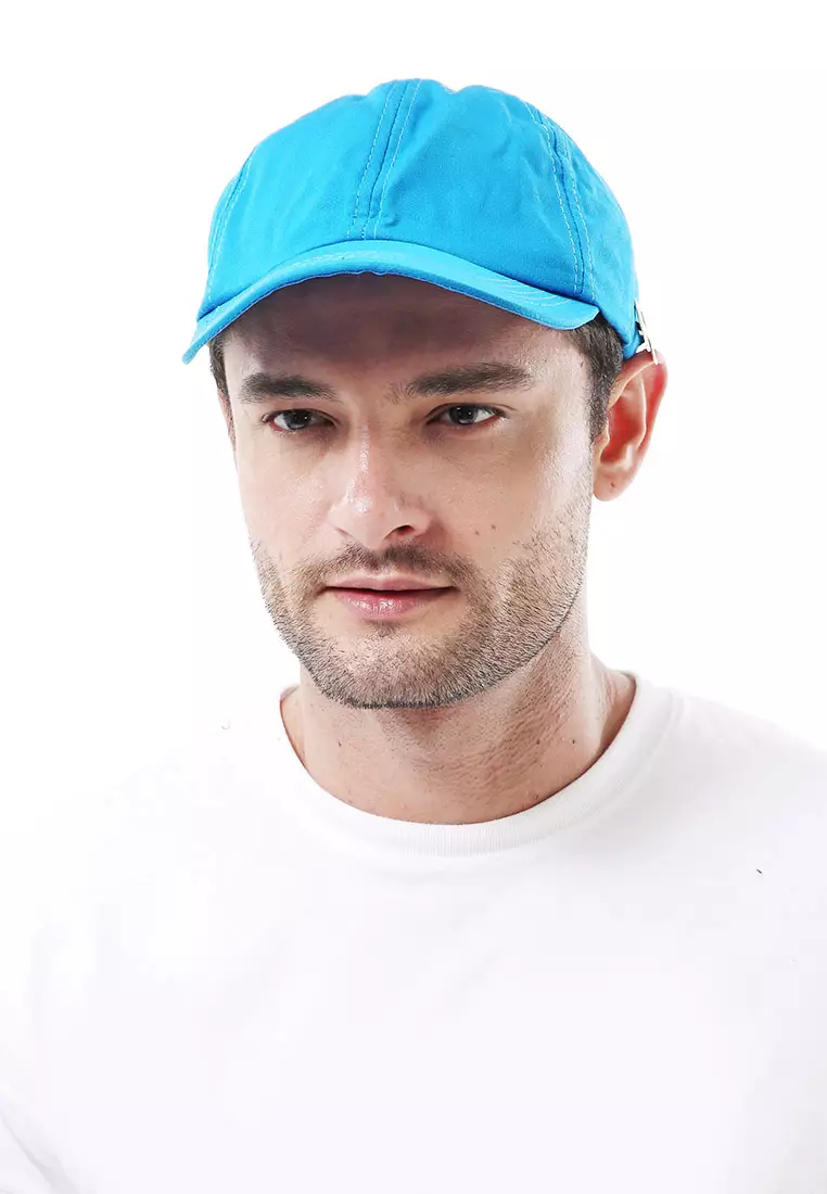 Drsh Topi Baseball Unisex Motif Polos Aksesoris Fashion Korean style Material Rafel ORIGINAL - Blue