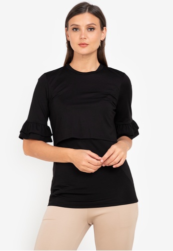 ZALORA WORK black Nursing Flare Cuff Top 5D0A5AA2A9BA52GS_1