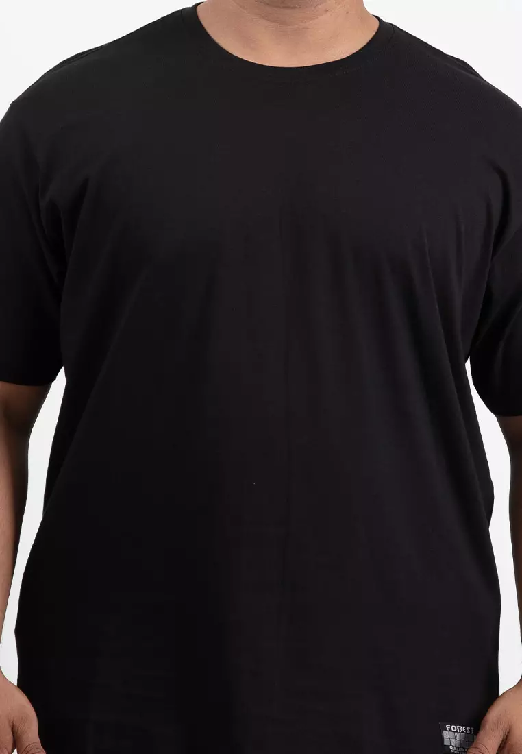 Forest Plus Size T Shirt Men 100% Cotton Soft Unisex Round Neck Big Size Plain Tee | PL23585-01Black