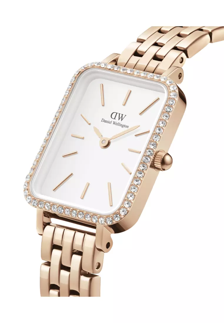 Quadro 20x26mm Bezel 5-link White Rose Gold - DW Women's watch casual fashion Ladies Female Watch for women Stainless steel