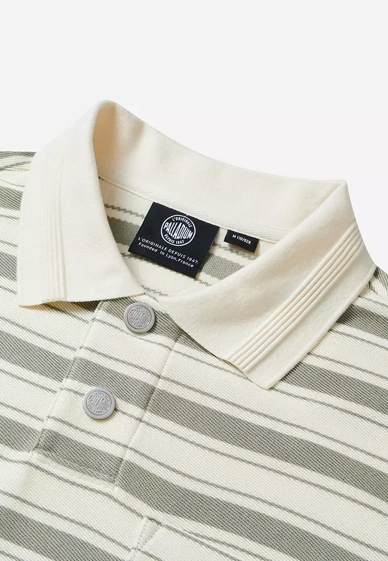 MEN'S PALLADIUM LOGO STRIPED COTTON POLO SHIRT