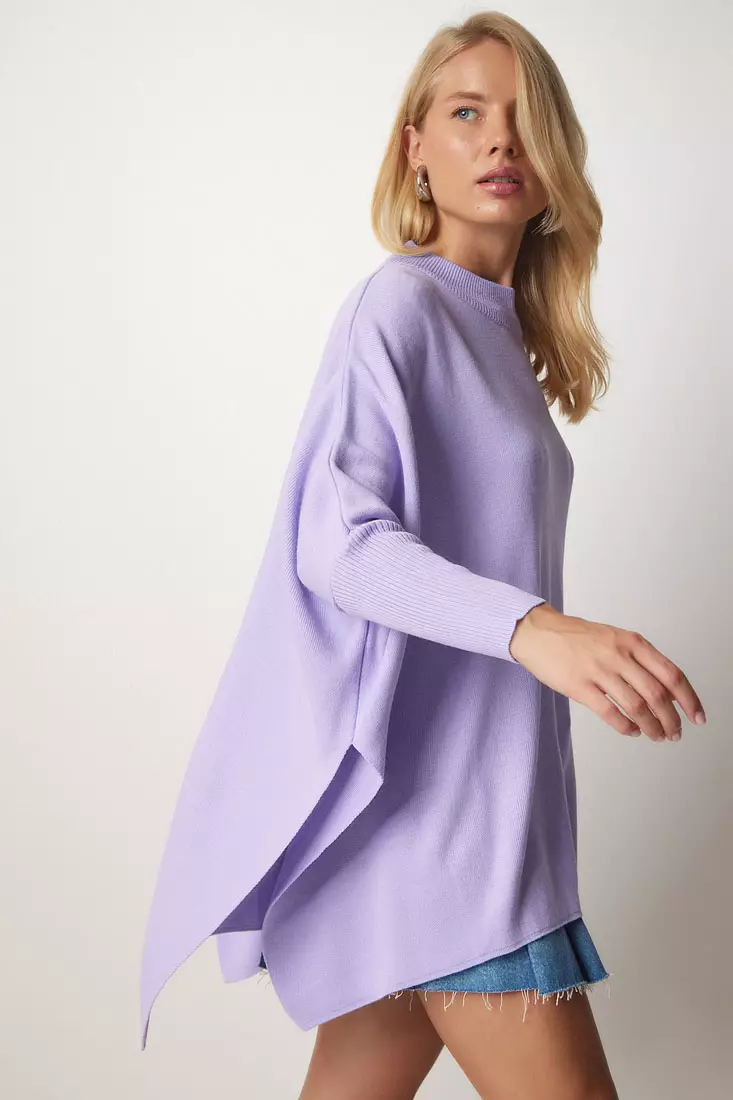 Slits in the Side Oversized Poncho Sweater