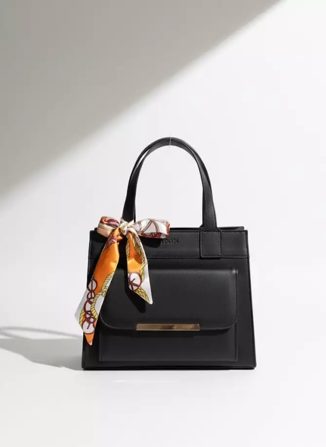 Vedlyn Carol tas wanita terbaru model top handle bag - Black Tutup