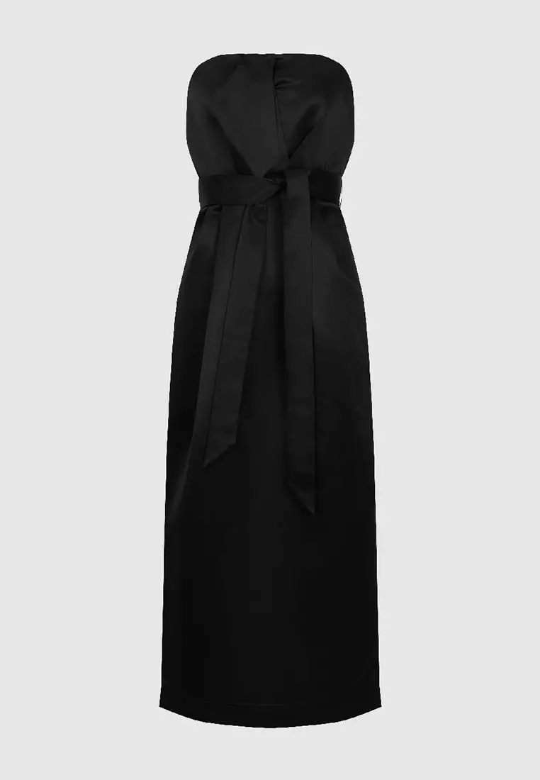 UR秋季新款女装法式赫本风腰带开衩无袖连衣裙UWG740183