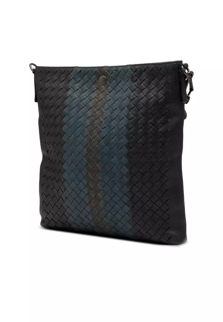 Pre-Loved Bottega Veneta Tricolor Leather Intrecciato Crossbody
