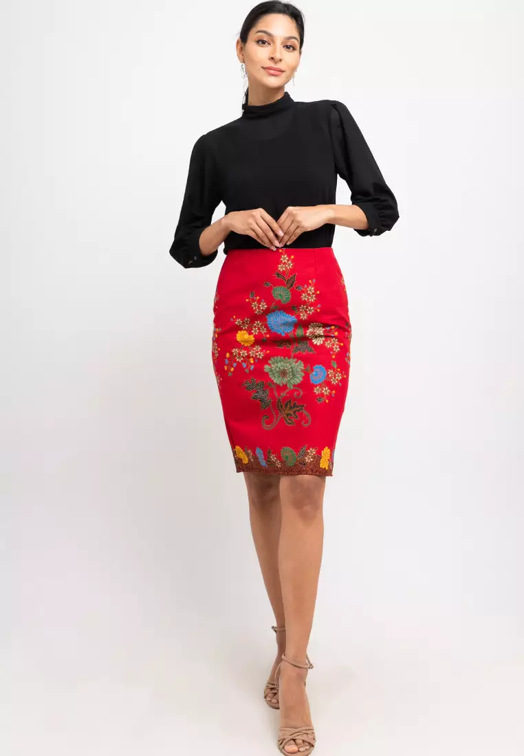 Skirt Pencil High Waist+Tricot Waffel