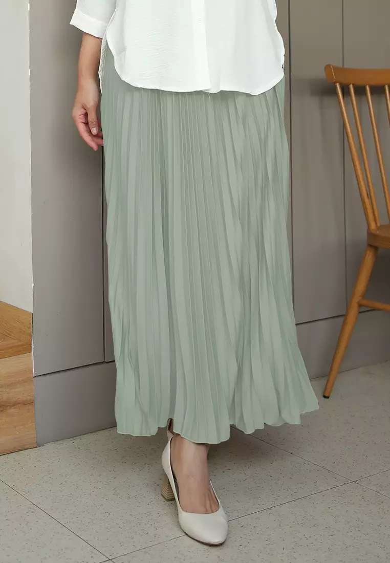 Cotton Bee - Rok Plisket Niana Aline Basic - Medow Mist