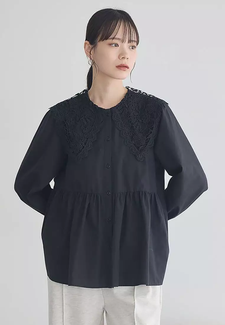 Earth Music & Ecology - Arisa Lace Collar Blouse